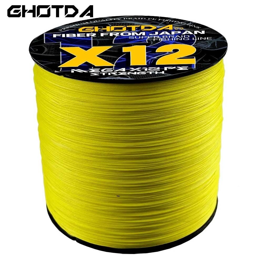 Ghotda ถัก PE 12 Strands X12 300M 100m Strong ตกปลาน้ําเค็มลวด 25/30/39/50/65/77/92/120lb ตกปลาญี่ปุ่นอุปกรณ์ตกปลาตกปลาลวดกบ Lure Line