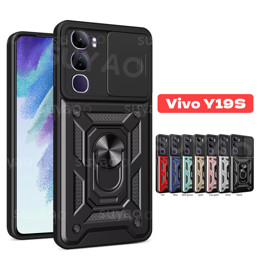 สําหรับ Vivo Y19S Pro Y200 2024 เคสโทรศัพท์ขาตั้งแหวนป้องกันกล้อง VivoY19SPro VivoY200 V40 Lite V40L