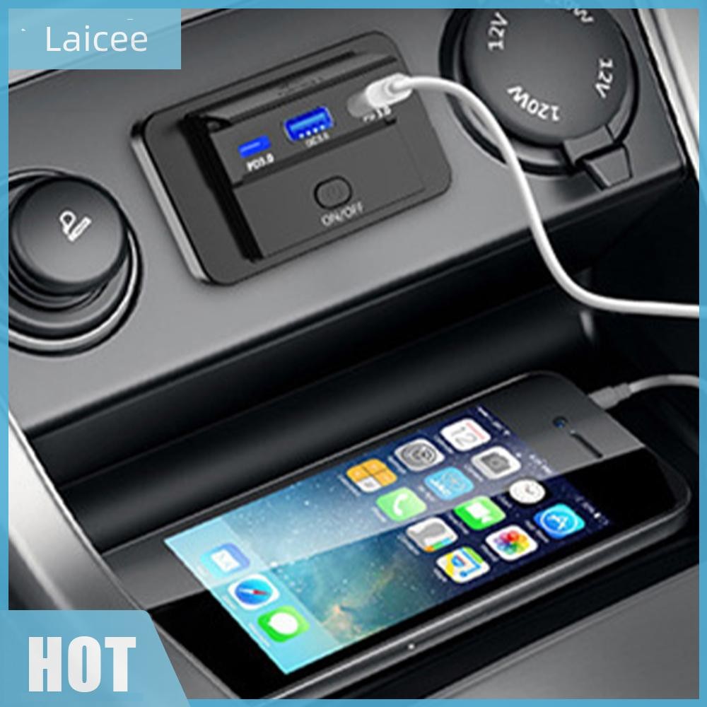[Laicee.th] 12v-24v Car PD Type C พอร์ต USB Fast Charger Socket Power Outlet Panel Charger