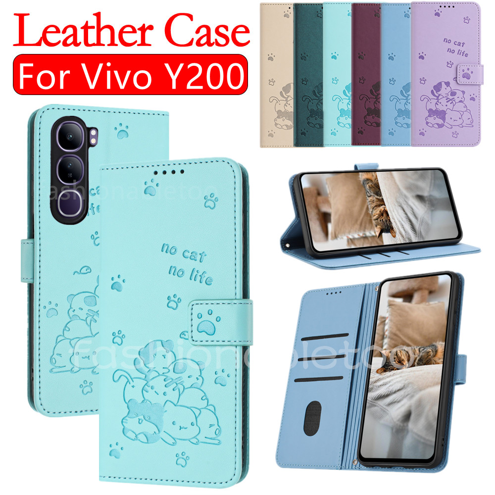 Flip หนังสําหรับ Vivo Y200 Y19s Y29 Y39 Y 200 Y 19s Y19 SY 29 Y 39 VivoY200 VivoY19s VivoY29 VivoY39 ขาตั้งแม่เหล็กผู้ถือปลอกกันกระแทกฝาหลัง