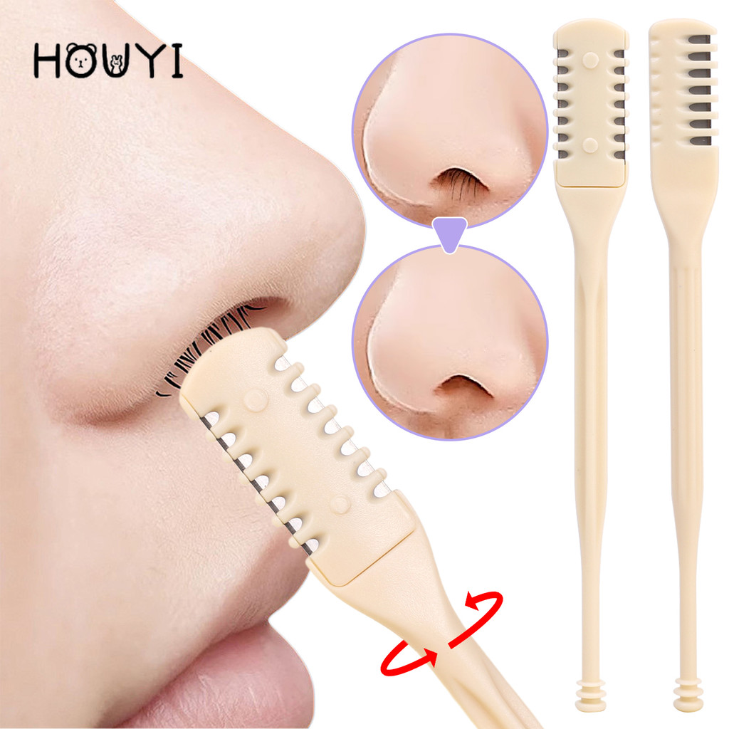 หวีกันขนจมูกแบบประหยัดแรงงานที่ใช้งานได้จริง - มีดโกนขนจมูกแบบหมุนแบบใช้มือแบบไม่ใช้แบตเตอรี่หวีขนาดเล็กที่สะอาด