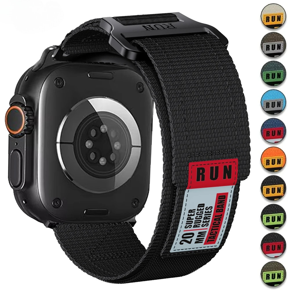 Trail Strap เข็มขัดไนลอน loop Band สร้อยข้อมือสําหรับ Apple Watch s10 42 46 49/45/44/42/41/40/43 มม. Ultra 2 iWatch series 7 6 se 8 9 10