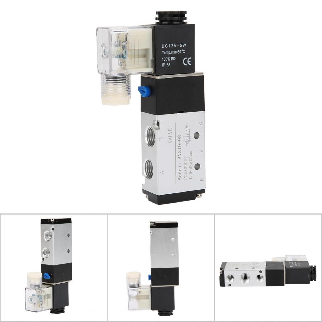 โซลินอยด์วาล์ว 4V210-08 ระบบควบคุมนิวเมติก 2 ตำแหน่ง 5 พอร์ตแม่เหล็กไฟฟ้า N/C