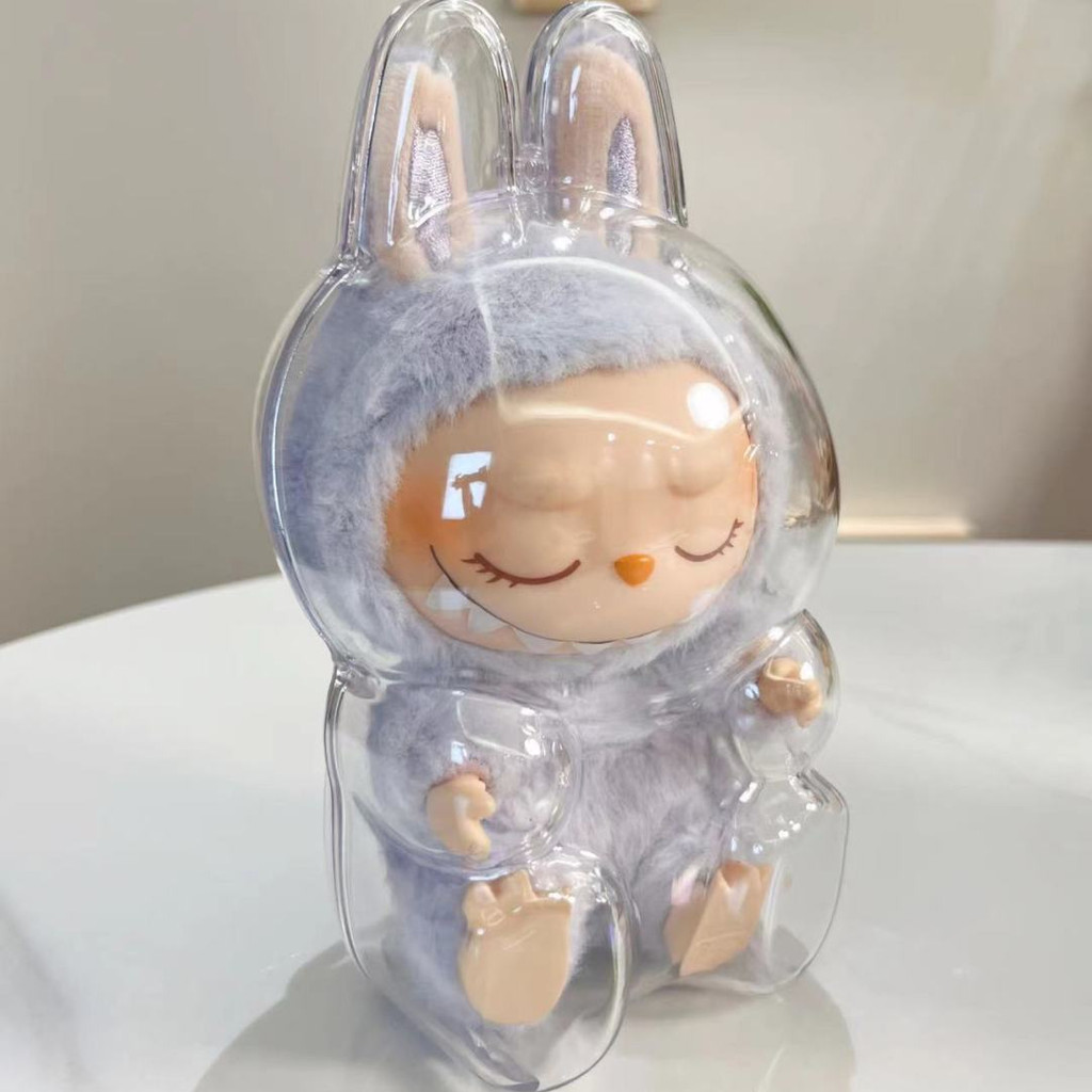 Labubu V2 ป้องกันอะคริลิคโปร่งใสแบบพกพาสายกล่อง Mystery กล่องสําหรับ labu ชุด