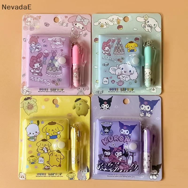 Nd Sanrio Kuromi ไดอารี่ชุดน่ารักการ์ตูน Cinnamoroll My Melody MIini แบบพกพาอุปกรณ์การเรียนแฟชั่นเครื่องเขียนวันหยุดของขวัญ A
