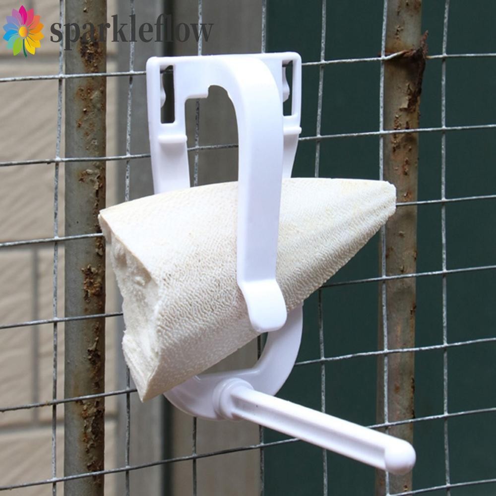 Sparkleflow Cuttlebone Clip Budgie Cockatiel สัตว์เลี้ยงหนูแฮมสเตอร์ผลไม้พลาสติก Parrot Feeder