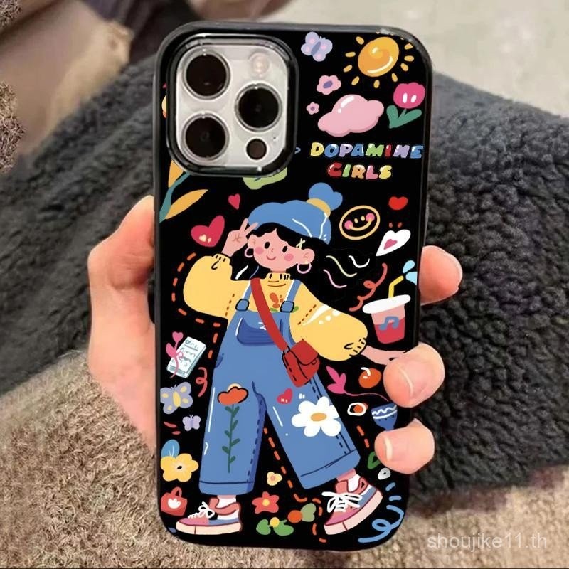 Graffiti Treasure Girl เหมาะสำหรับ Apple 15PROMAX เคสมือถือ iPhone 14น่ารัก13รูใหญ่12เคสนิ่ม11เคสมือถือ iPhone สุดหรูเหมาะกับ iPhone 16, 11, 12, 13, 14, 15 PRO MAX, 7plus, 8PLUS, 11pro, 13pro, X, XR, XS Max-ออกแบบมาอย่างดีเพื่อปกป้อง E488