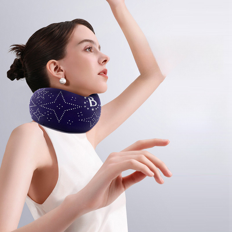 BKT ป้องกันศีรษะป้องกันคอความทรงจำที่สะดวกสบายปลอกคอ/คอคอเอียงไปข้างหน้าคลายการบีบอัดแบบพกพารองรับคง