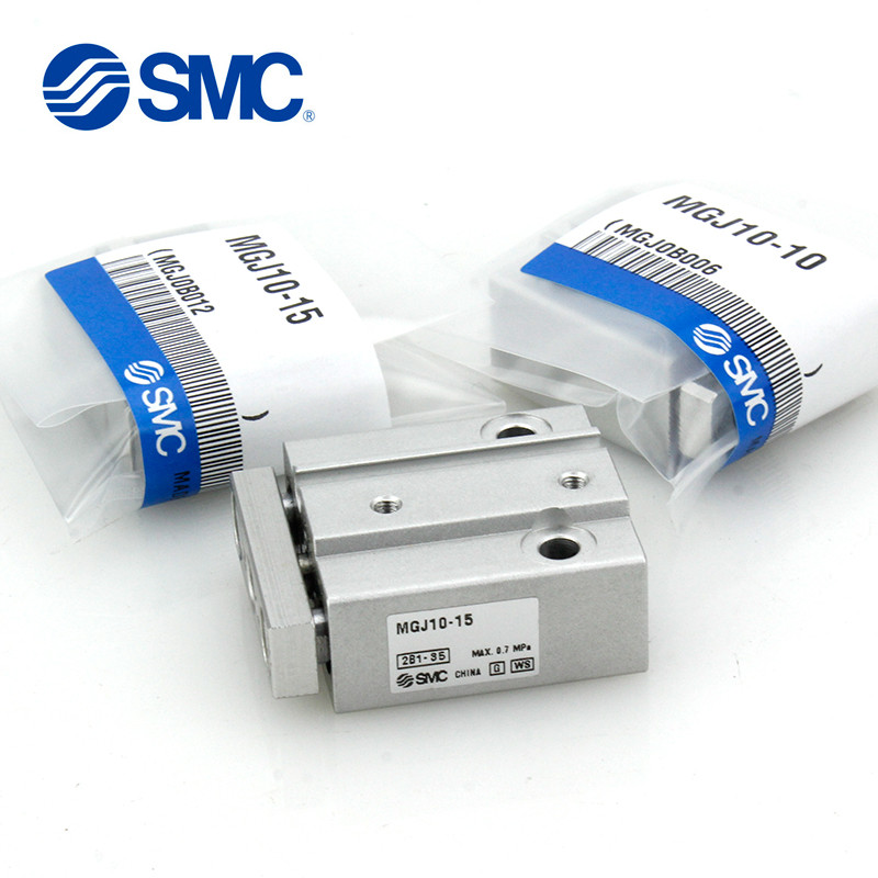 Smc กระบอกสามแกนจิ๋วพร้อมก้านไกด์ MGJ6-5 -10-15-20 MGJ10-5-10-15-20