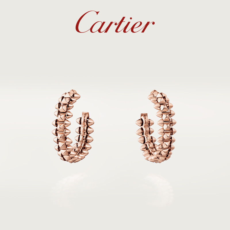 [คลังสินค้าพร้อมในราคาขาย] Cartier Cartier Clash Series Rose Gold ต่างหูหมุดขนาดเล็ก