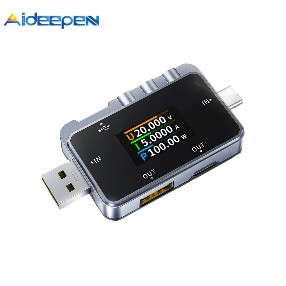Aideepen FNIRSI FNAC-28USB เครื่องทดสอบมัลติฟังก์ชั่นเครื่องวัดกระแสไฟฟ้าและแรงดันไฟฟ้าอุณหภูมิคู่ ℃/℉