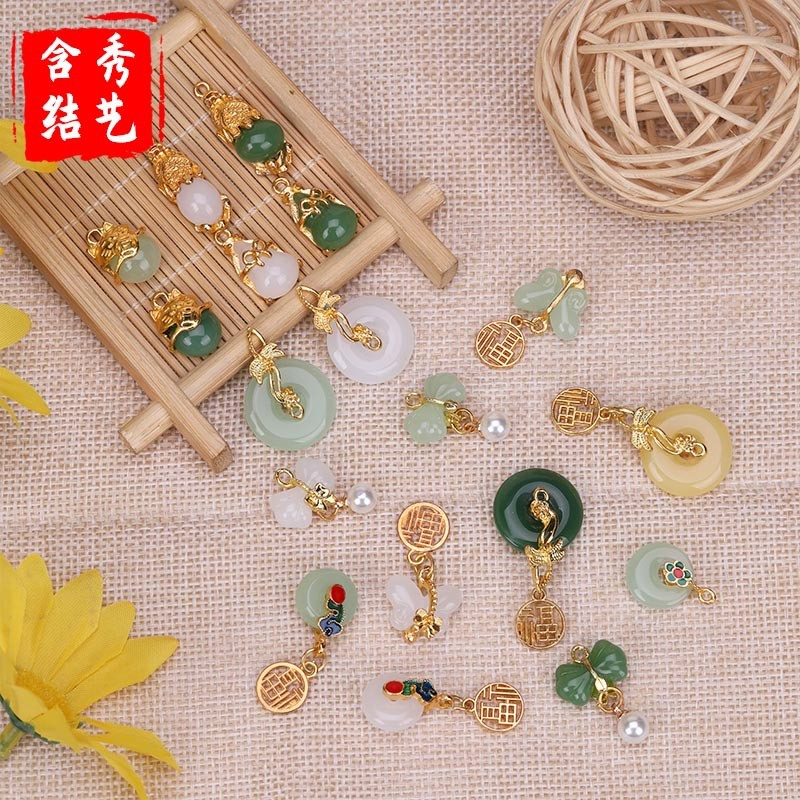 โลหะผสมแก้วปี่เซียะจี้ผีเสื้อปีมังกรอุปกรณ์เครื่องประดับ DIY สร้อยคอสร้อยข้อมือวัสดุอุปกรณ์แขวนแมวนำโชค ac5w - รูปที่ 2