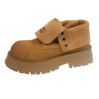 รองเท้าบูทมาร์ติน Boots Casual Round Toe กันลื่นซิป