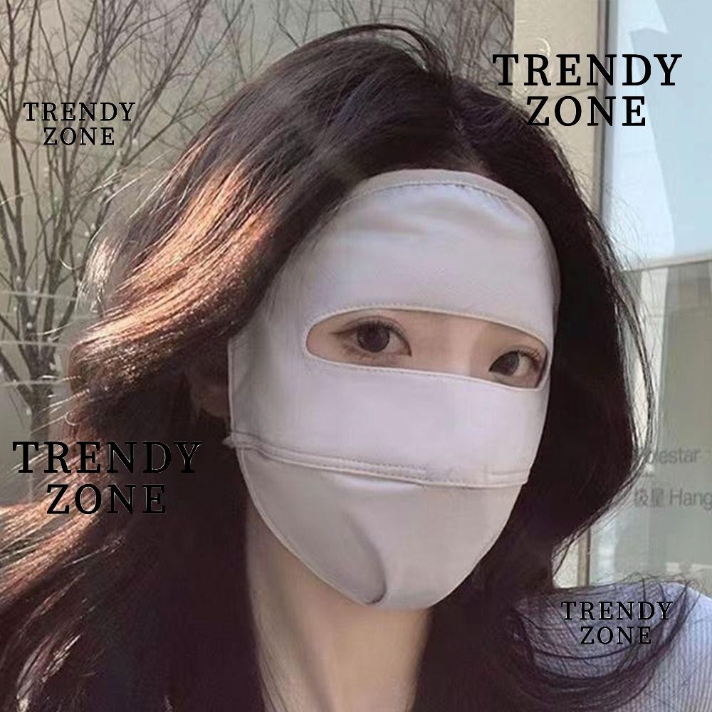Trendyzone ครีมกันแดด , Full Cover Face Sun Protection UV, กีฬากลางแจ้งผ้าไหมน้ําแข็ง Breathable Thin Cover Summer Face Bike Cycling