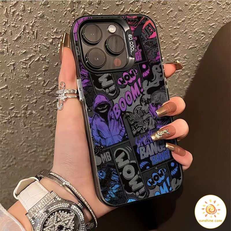🔥GOOD🔥 เคสไอโฟนโลหะรูปการ์ตูนเด็กผู้ชายสุดเท่ห์ ไอโฟน11 For iPhone12 13 14 15Pro MAX X XS XR XS 6 7 8Plus SE2020