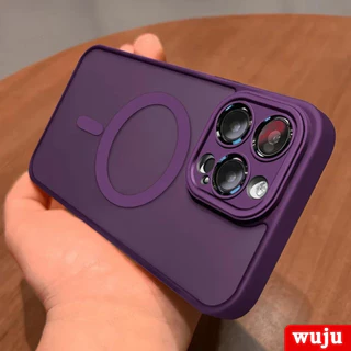 Wuju Luxury Matte Magnetic Wireless Charging Case สําหรับ iPhone 17 16 15 14 13 12 11 Pro Max Plus Air กันกระแทกเคสโทรศัพท์ฝาครอบ