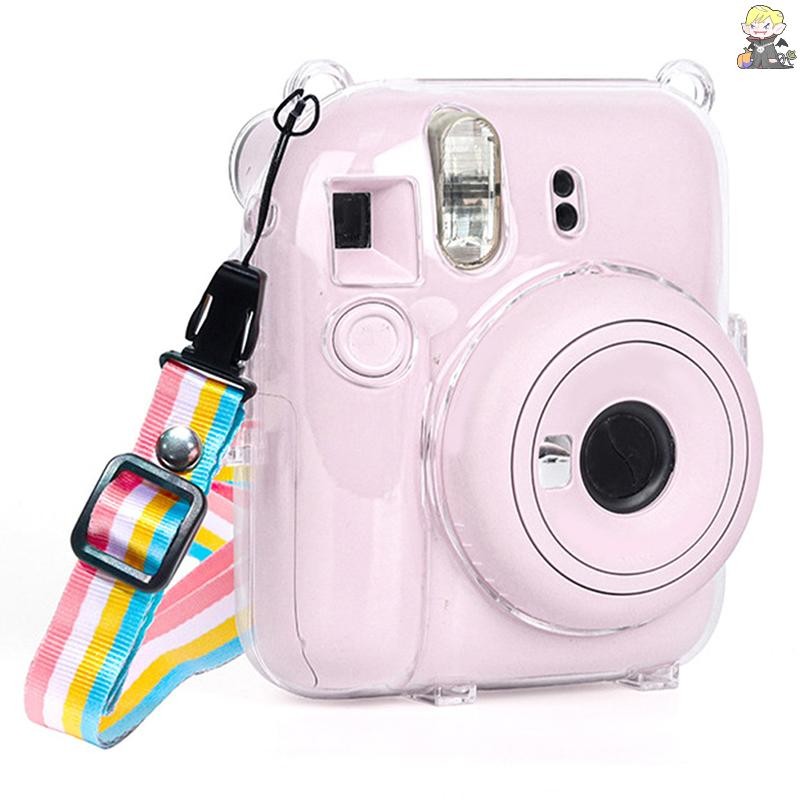 [CL] 1 PC Shiny Crystal Camera Case for Instax Mini 12 Transparent Glitter Cover Bag with Strap for Instax Mini 12 TH