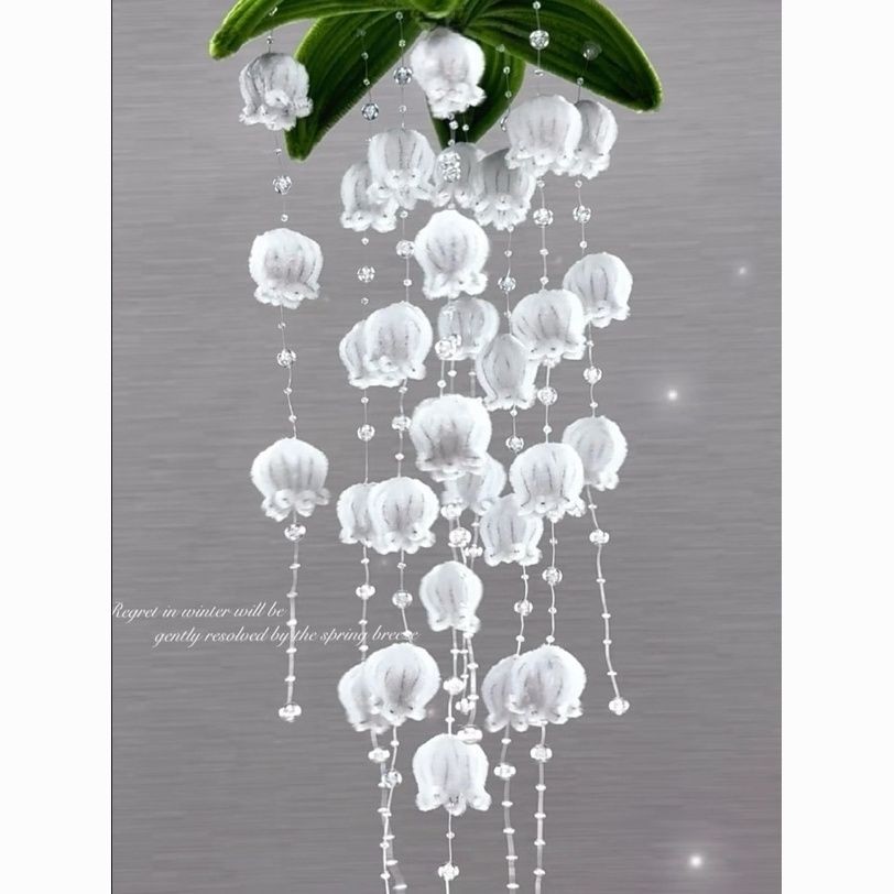 黑棒兰花风手工diy自制创意礼物女生挂饰 Twist Bar Bell Orchid Wind Chime Handmade DIY