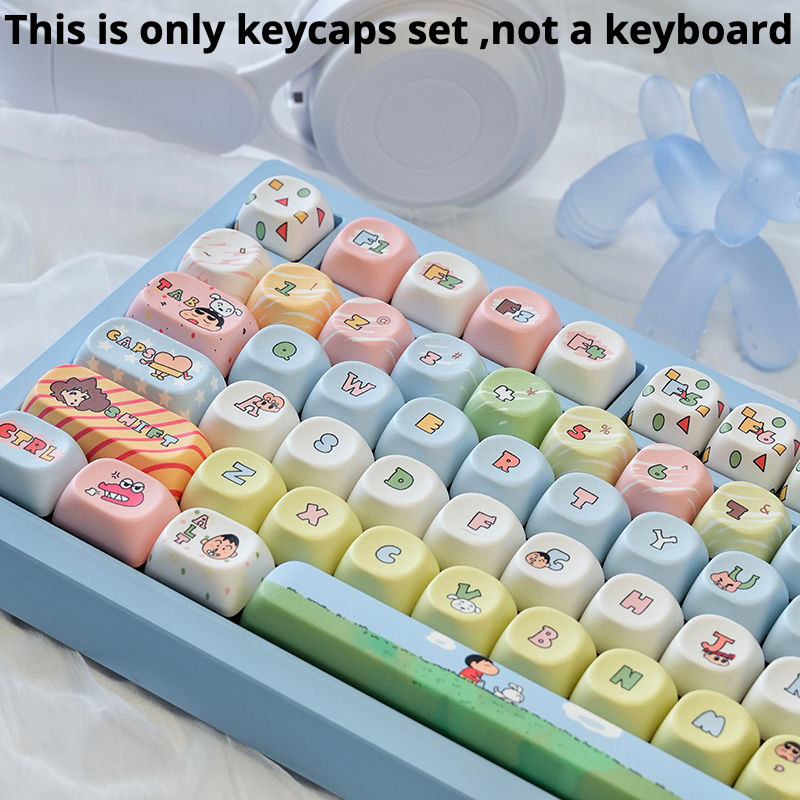 Pbt Keycap MOA Crayon น่ารักการ์ตูน Shin-chan Keycap วัสดุ Dye Sublimation Wooting ที่กําหนดเอง Keyc