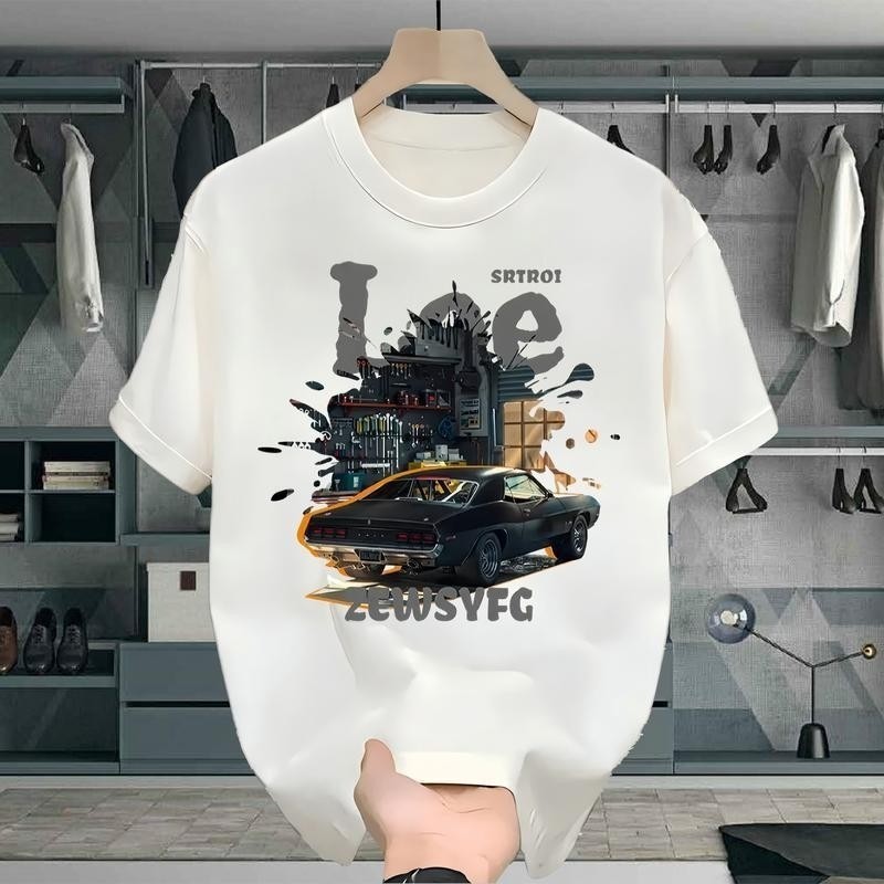 Oversize แขนสั้น สไตล์อเมริกัน สกรีนหน้าหลัง สำหรับผู้ชายและผู้หญิง
