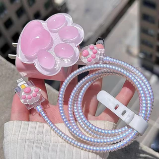 เคสป้องกันสายชาร์จ For PD 18W 20W ฝาครอบป้องกันสายชาร์จข้อมูล ที่ม้วนเก็บสาย ที่จัดระเบียบสายชาร์จ
