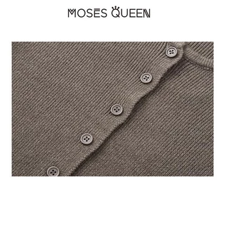 MOSESQUEEN เสื้อสเวตเตอร์ถักกระดุมใหม่ปุ่มท้องสั้น บาง และบาง เครื่องเทศ สาว สูงสุด เสื้อแจ็กเกต #59259