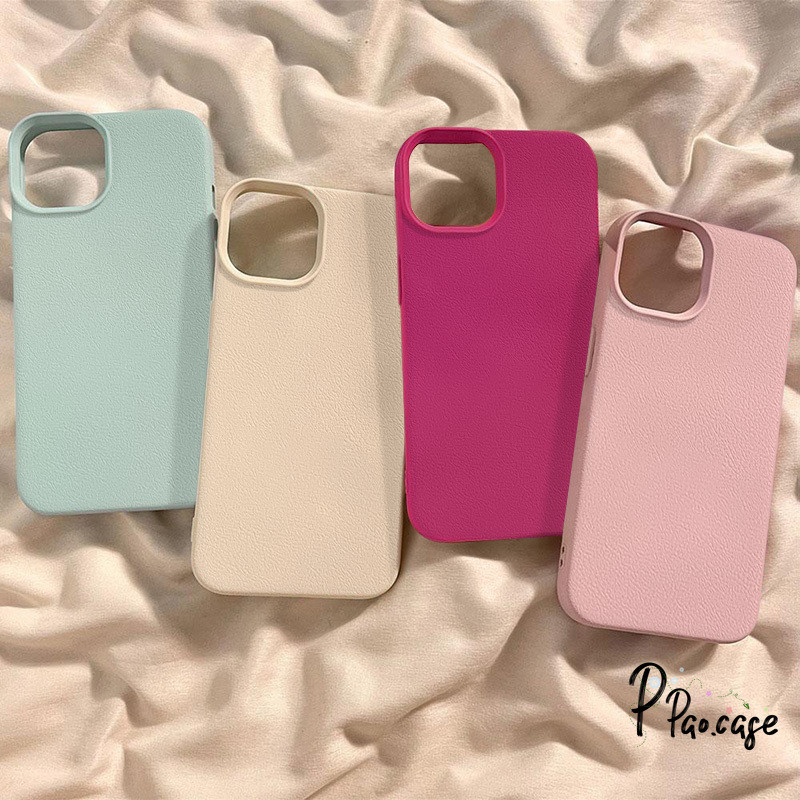 เคสไอโฟน16 สำหรับ IPhone 17 16 15 11 13 12 14 Pro Max 7 8 14 15 Plus XR XS X Max เคสนิ่มสีพื้นเรียบง่ายแฟชั่น