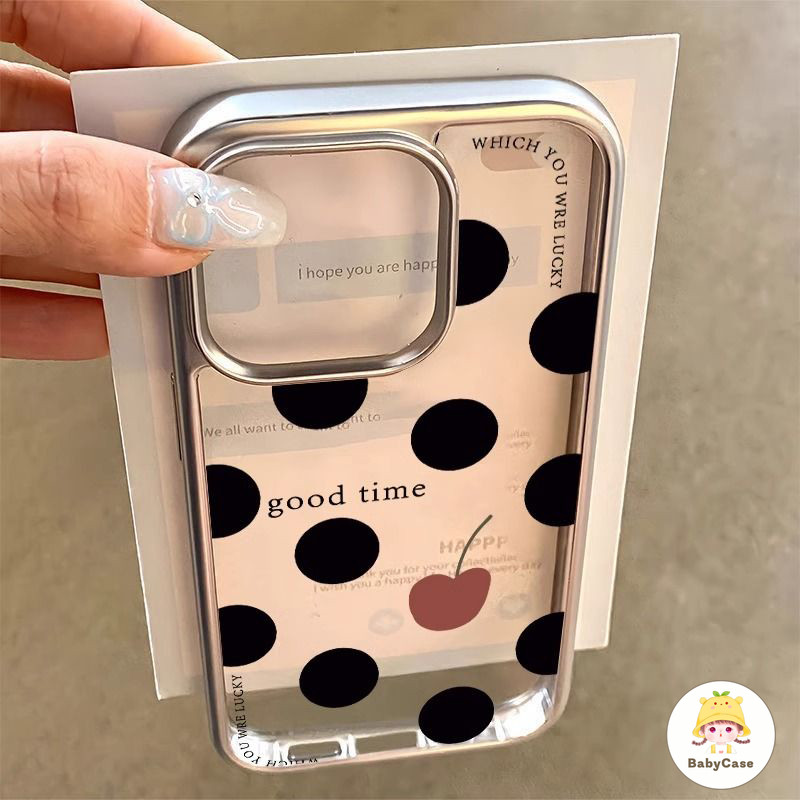 เคสไอโฟน 11 สำหรับ iPhone 13 11 15 12 16 14 Pro Max 8 7 16 15 Plus XR X XS MAX SE 2020 เชอร์รี่สดเวลาที่ดีด้วยไฟฟ้า