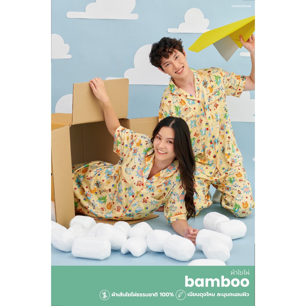 Josilins ชุดนอน ผู้ใหญ่ ลิขสิทธิ์ Disney Pixar Toy Story 4 คอลเลคชัน Funfinity ผ้าแบมบูใยไผ่ SM ML LXL