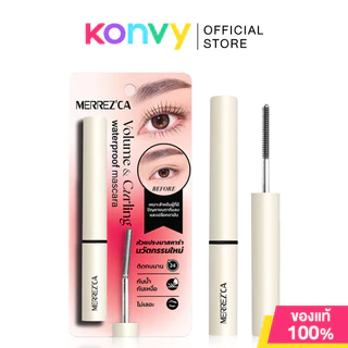Merrezca Volume And Curling Waterproof Mascara 6.5g มาสคาร่าหัวแปรงเหล็ก.