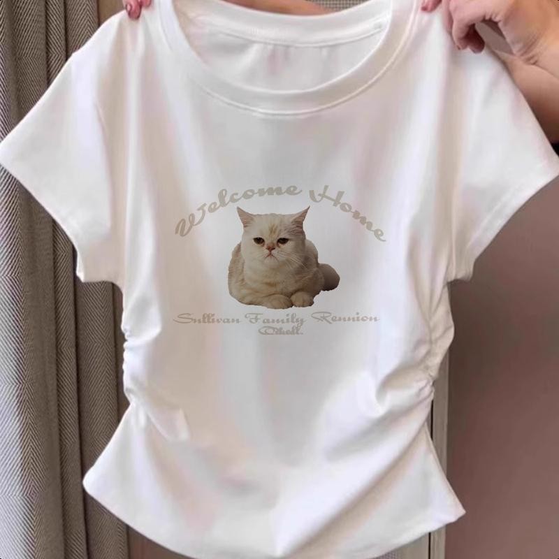 [จัดส่งจากกรุงเทพ] เสื้อใส่ให้ดูผอม  เสื้อน่ารักๆมินิมอล  เสื้อยืดเซ็กซี่  เสื้อผ้าน่ารักๆสไตล์เกาหลี  เสื้อยืดไฮโซดูแพง - รูปที่ 5