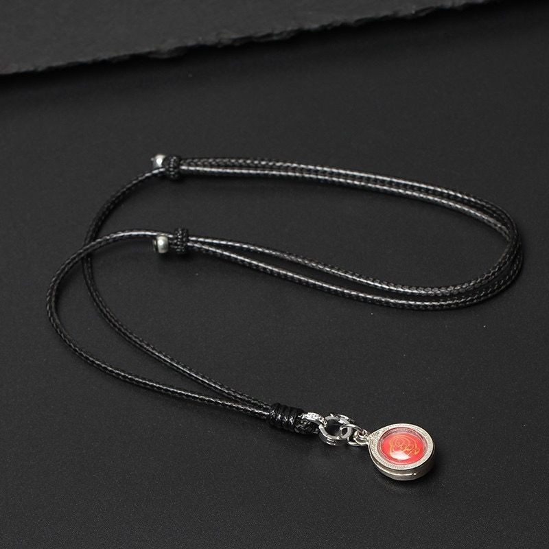 T Thailand Amulet Chain s925 Silver Universal Buckle Wax Leather Rope Amulet Lanyard Gold Jade Penda