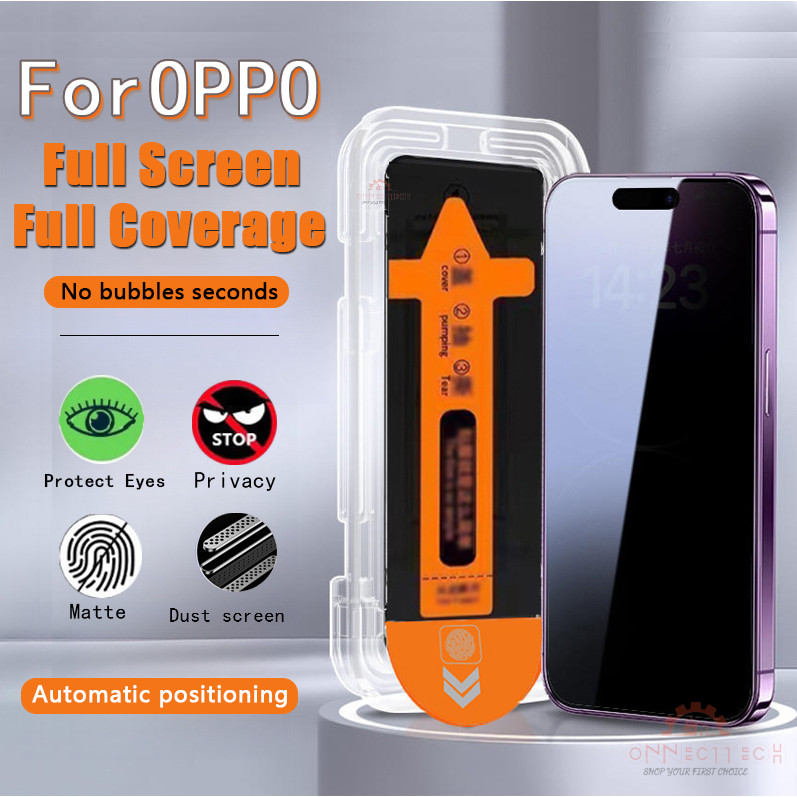 เต็มจอ Anti-spy กระจกกันรอยฟิล์ม For ฟิมล์กระจก OPPO a18 a57 a53 a17 a38 a74 a55 a54 a31 a33 a38 a9 
