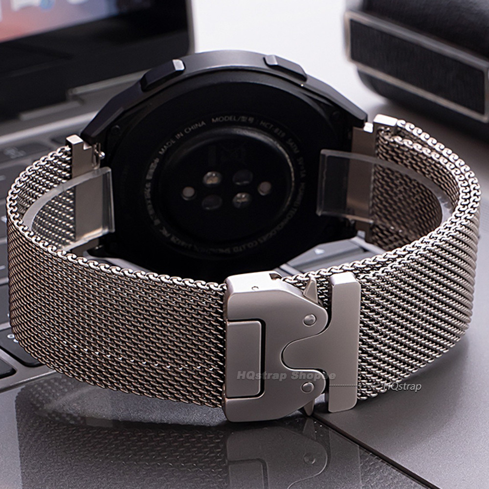 ใหม่สายมิลาน22มิลลิเมตรห่วงนาฬิกาวงด่วนที่วางจําหน่ายสําหรับผู้หญิงผู้ชายธุรกิจสายรัดข้อมือสร้อยข้อมือสแตนเลส - รูปที่ 3