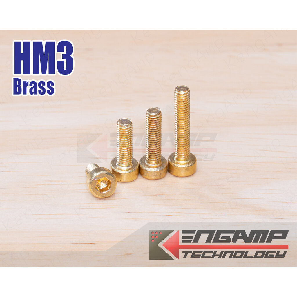 (สินค้ามีตัวเลือก) [NUT] HM3 Brass น๊อตหัวจม รูหกเหลี่ยม วัสดุทองเหลือง