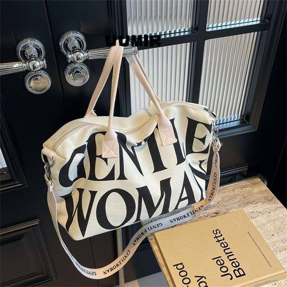 Uumir กระเป๋าสะพายไหล่, กระเป๋าสะพายข้างแบบใช้มือถือทาสีตัวอักษร, กระเป๋าโท้ตความจุขนาดใหญ่พิเศษบุคลิกภาพ Gentlewoman