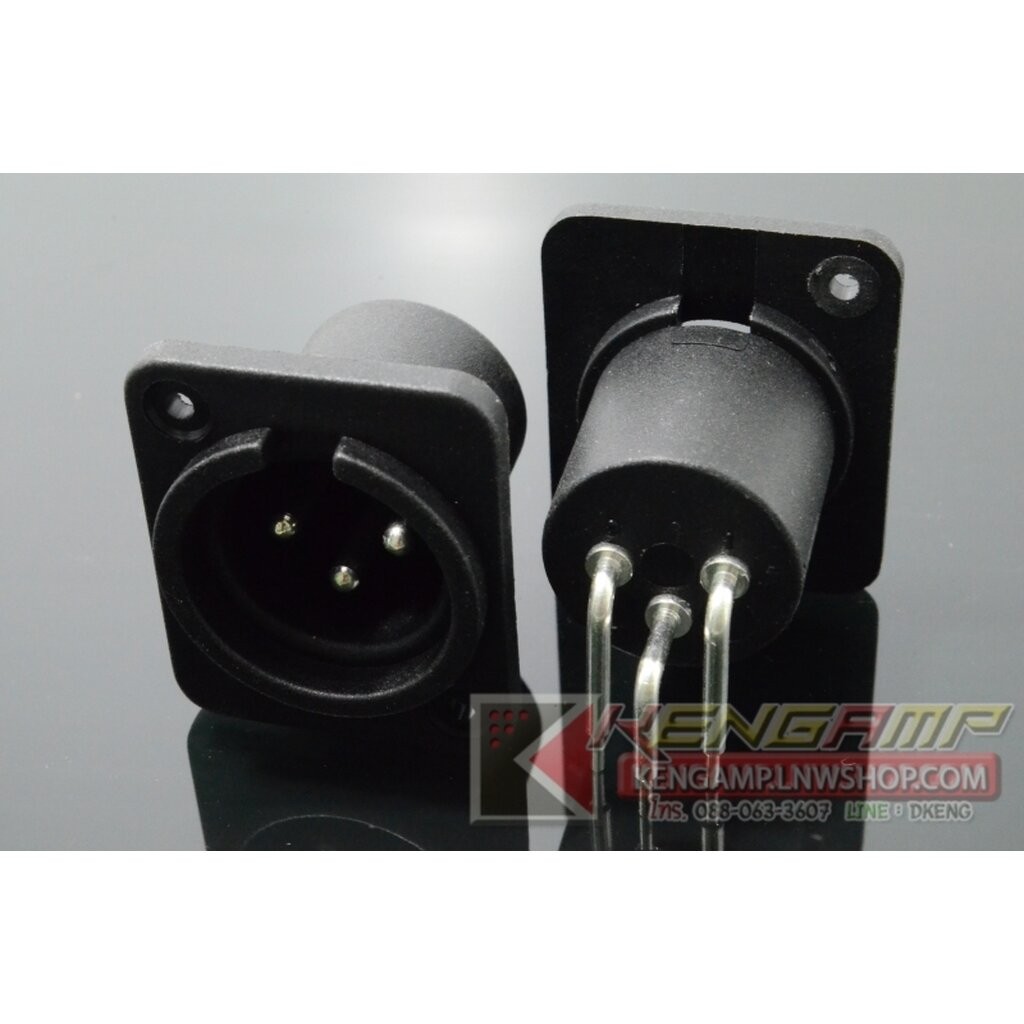 [PJ] LIDGE YM-053 หรือ YM-054 ปลั๊ก XLR ตัวเมียหรือตัวผู้ 3 ขา สำหรับลงปริ้นท์