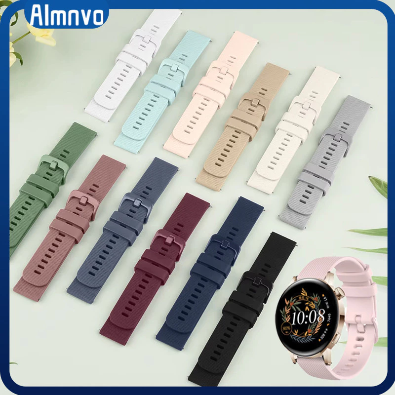 สายยางนุ่มกีฬา 20/22 มม for Smartwatch Samsung Galaxy Watch FE 7 6 5 4 40 44มม./Huawei /Amazfit bip 6/Xiaomi/Aolon
