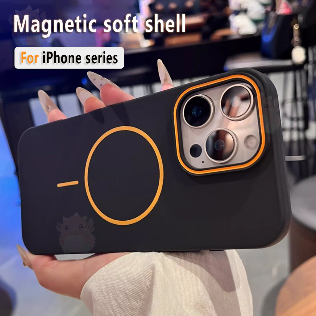 สําหรับiPhone 16 15 14 13 12 11 Pro Max Plusหรูหราแม่เหล็กTPUซิลิโคนอ่อนนุ่มAnti Dropเคสโทรศัพท์