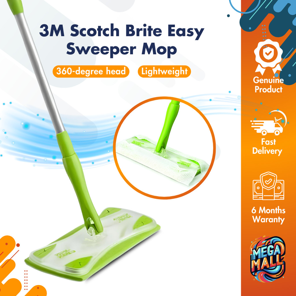 ไม้ถูพื้น 3M Scotch Brite Easy Sweeper - น้ํายาทําความสะอาด Swift & Hygienic