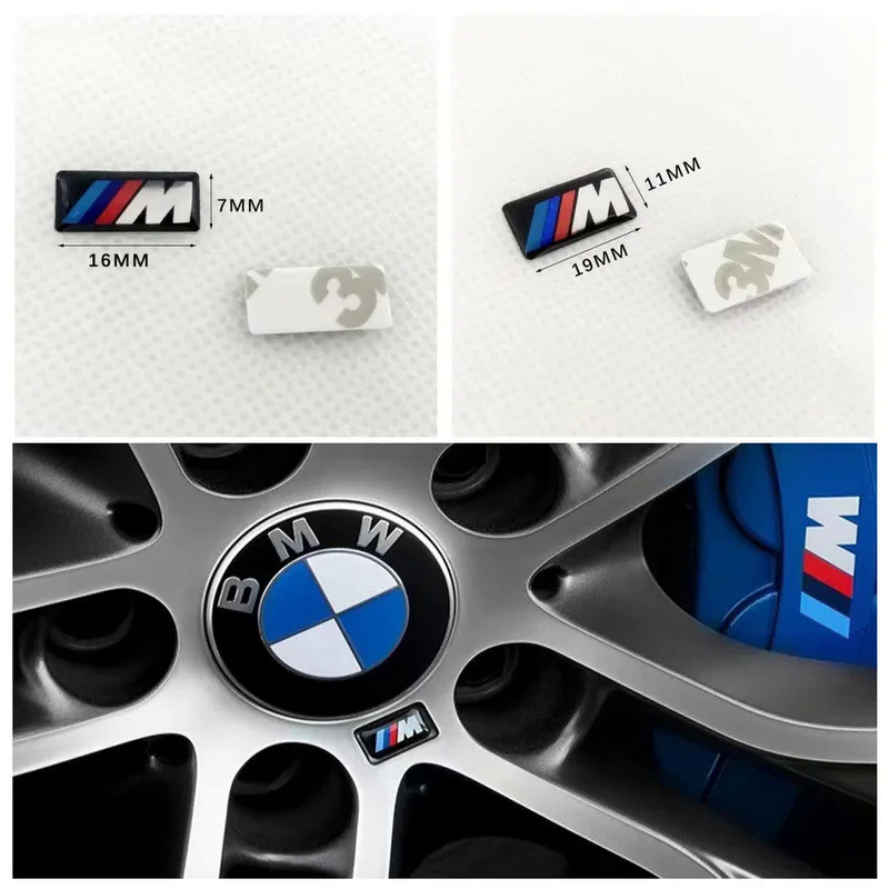 4Pcs Logo M 16mm 19mm Steering Wheel Hub DIY Sticker BMW E90 E60 F30 F20 F10 G20 G20 E30 E84 F48 F39
