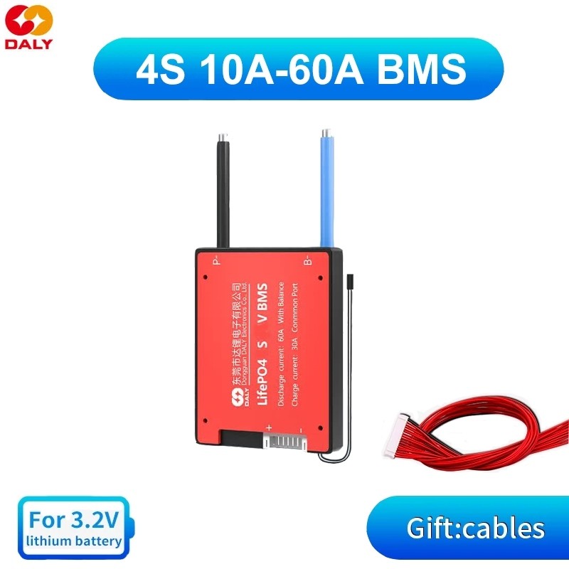 Daly BMS LifepO4 bms 4S 12V พร้อม NTC 4S BMS วงจรป้องกัน 10A 15A 20A 30A 40A 50A 60A ระบบอินเวอร์เตอ