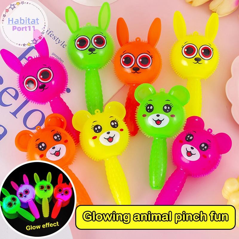 HabitatPort Luminous Handle กระต่ายหมีบีบและโทรของเล่นเพลง Stick Rattle Toet Kerincingan Bunyi Dan N