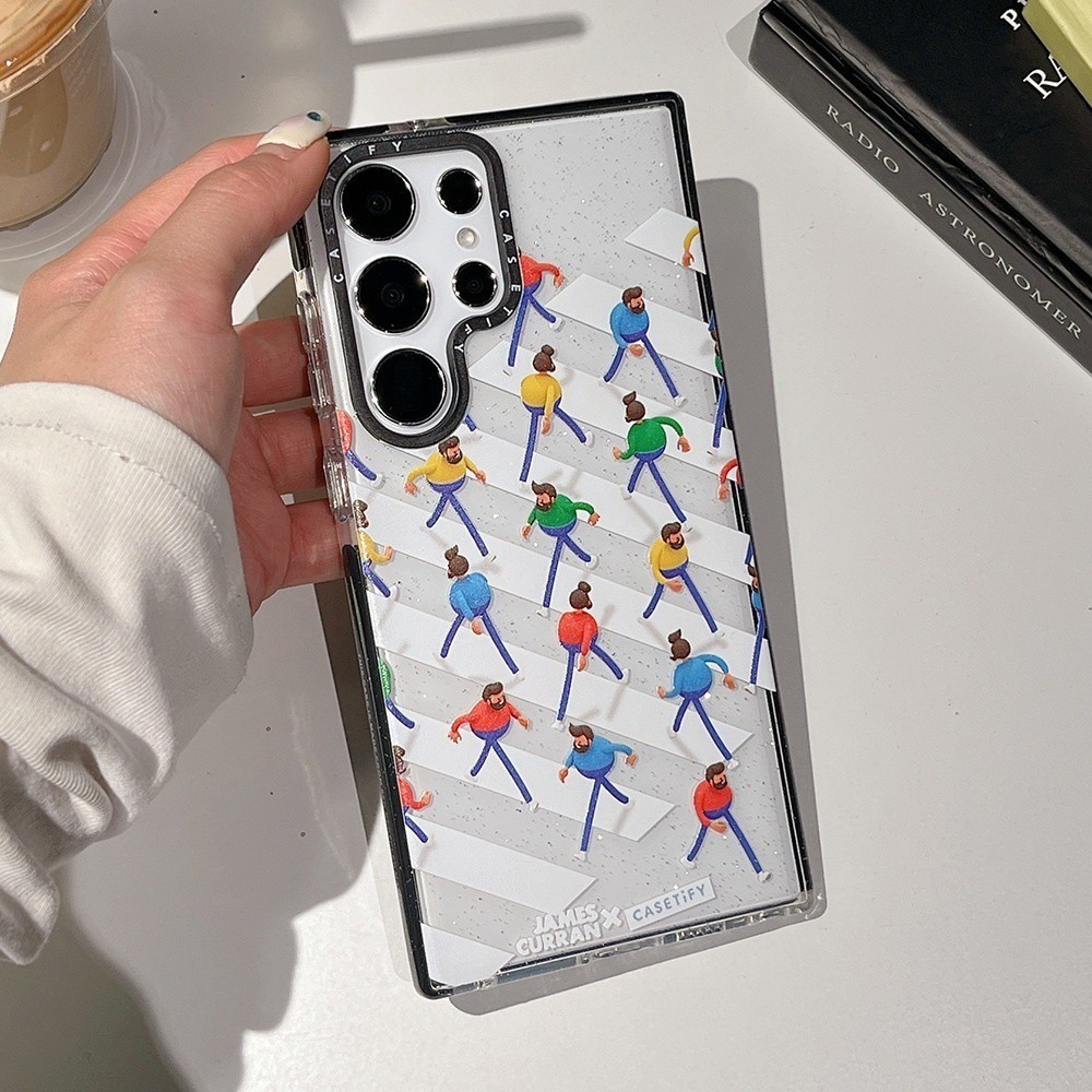 Crossing The Road GLITTER Case สําหรับ Samsung S25 Ultra S25 24 23 Plus กันกระแทกป้องกันปลอกอ่อน - รูปที่ 2