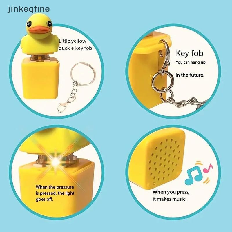 KTH Duckling Quack Fidgety ของเล่นเป็ดคีย์บอร์ด Keycap Regulator Rattle ปุ่มเสียงพวงกุญแจตกแต่งเครื่องประดับบรรเทาความเครียดและความวิตกกังวลร้อน