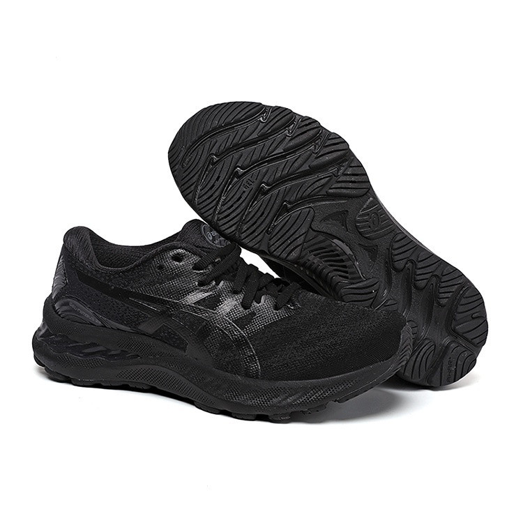 ASICS ASICS รองเท้าวิ่งมืออาชีพ GEL-NIMBUS 23 รุ่นกันกระแทกรองเท้าวิ่งระบายอากาศสีดําผู้ชายผู้หญิงกี