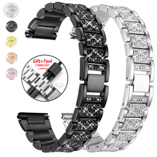 20 มม.22 มม.สายเพชรผู้หญิงสร้อยข้อมือโลหะสําหรับ Huawei Watc…