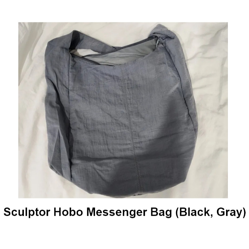 Sculptor Hobo Messenger Bag - 2 Colors (Black, Gray)