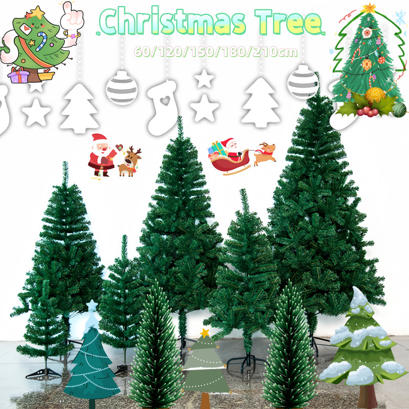 60/120/150/180/210cm Christmas Tree ต้นคริสต์มาส ตกแต่งคริสต์มาส DIY ต้นไม้ตกแต่งบ้านต้นคริสต์มาส