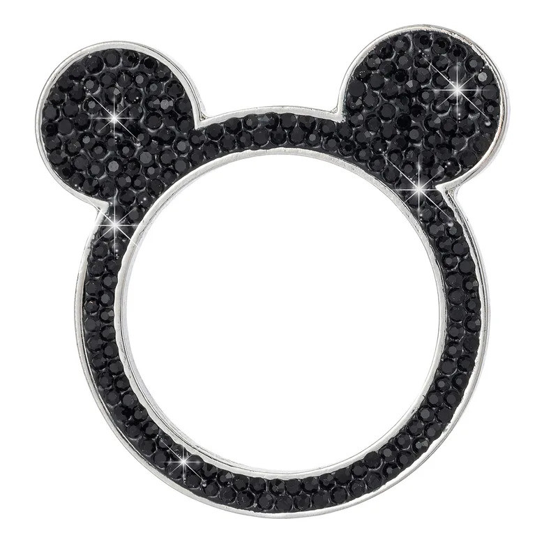 รถน่ารักหนึ่งคลิกปุ่มเริ่มต้นตกแต่งวงกลมสร้างสรรค์เพชรคริสตัลแหวนจุดระเบิดสติกเกอร์ฝาครอบป้องกันภายในรถ